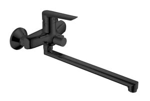 Смеситель для ванны ESKO Lagos Black LG31B (LG31AB) настен, однозахв., длин.излив, душ.гарн, черн