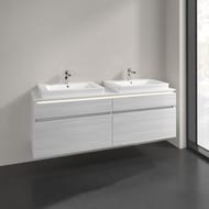 Тумба под 2 умывальника Villeroy & Boch LEGATO (1600х550х500) подвес., 4 ящ., бел.дерево B693L0E8