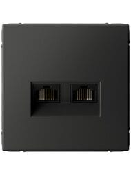 Розетка Systeme Electric ARTGALLERY двойная компьютерная RJ45+RJ45, кат.6А, базальт, GAL001488