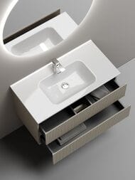 Тумба под раковину SANCOS Snob R (890х445х500) подвесная, 2 ящика, Beige Soft SNR90CE