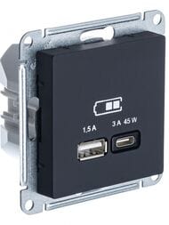 ������� Systeme Electric ATLASDESIGN USB  A+ ���-C 45W ����������.�����, �������� ������ ATN001029