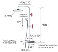 Душевая система термостатическая Remer EQ37330FG, хром — миниатюра 2