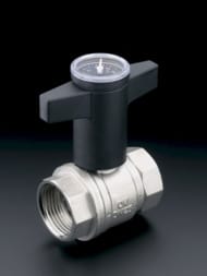 Кран шаровый Oventrop Optibal 2"ВВ DN-50 с термометром, полнопроходной, 16 бар, латунь, 1078016