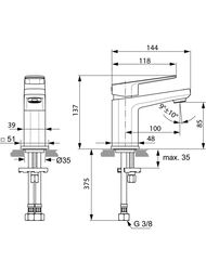 Ideal Standard Lux TONIC II Смеситель для умывальника A6331AA без донного клапана