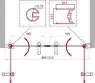 ����� � ���� BelBagno Uno (1000x1900) UNO-B-2-100-P-Cr ���������, ������ �������/������� ����