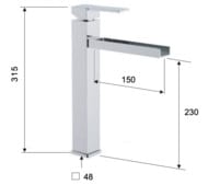 Смеситель для раковины Remer Qubika Cascata QC11L, хром