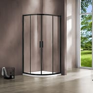 Душевой уголок Vincea Garda 900х900х1900 профиль черный, четверть круга VSQ-1G900CLB — миниатюра 1