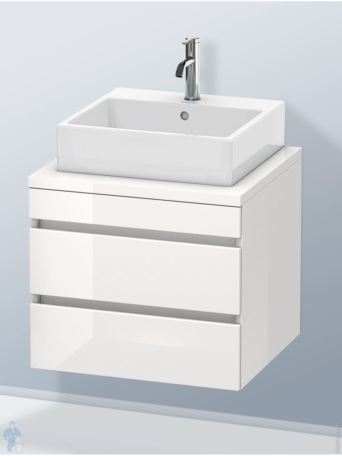 Тумба под раковину Duravit DuraStyle (600х512х548) 2 ящика, белый