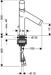 ��������� Axor Starck 10030 ��� ����������� �������������, � ������ ��������, ����� 105 ��,����