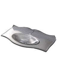Раковина для тумбы Caprigo Бурже 90 (940х460х15) стеклянная с бортиком, серебро OW15-11013-(S) — миниатюра 1