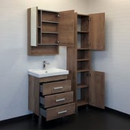 Тумба COMFORTY Никосия 60Н (600х860х400) напольная,с раковиной, дуб темный 00-00008852