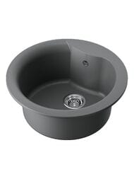 Мойка Omoikiri YASUGATA 48R-PL d485мм, круглая, врезная, тетогранит, цвет-платина 4993212