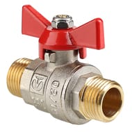 Кран шаровый 1/2"НН VALTEC BASE красная бабочка VT.219.N.04