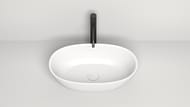 Раковина SALINI Sofia S-Stone (560х335х150) накладная, матовая, белая 1101206SM