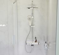 Комплект AM.PM Inspire 2.0 WK52EB Ванна 180х80, шторка стекло, душевая система термостат, аксессуары