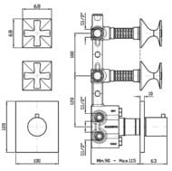 ��������� ��� ���� Zucchetti Bellagio ZB1660.C40 ���������,2 ������, �����-�����, ����.�����, ������