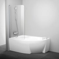 Шторка на ванну RAVAK CVSK1 ROSA 160/170 L (1000х1500) левая, профиль блестящий, стекло Transparent