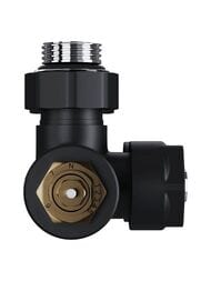 Узел нижнего подключения термостатический угловой Royal Thermo Design Pro 15мм М30х1,5, черный RANPU11215BL