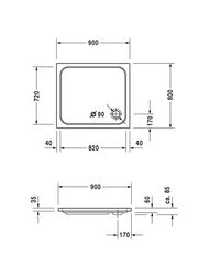 ������ ��������� Duravit D-Code 900�800 � �������������� ��������� 720105000000001