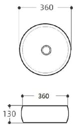 Раковина накладная Aquanet Round-1-MB 360х360х130 без перелива и отв. под смес., черная мат. 273680