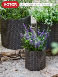 �������� ����� KETER CYLINDER PLANTERS SET S+M+L, ��������������, ����������