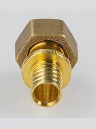 Соединитель VALTEC аксиальный, 16х1/2"В, с накидной гайкой, латунь CW614N, VTm.422.G.001604