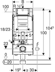 ����������� GEBERIT Gis  ��� ���������� �������, 114 �� � ������ �������� ������� Sigma 461.311.00.5