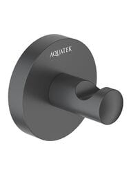 Крючок для ванной Aquatek Оберон AQ4201MB одинарный, цвет: черный матовый