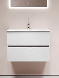 Тумба под раковину SANCOS Urban (690х450х550) подвесная, 2 ящика с доводчиками, белый глянец UR70W