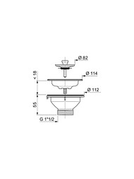 Выпуск для мойки WIRQUIN 1 1/2" d 90 с нержавеющей решеткой 30717335