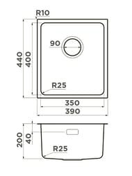 Мойка Omoikiri TADZAVA 39-GM (390х440х200) подстольный монтаж, вороненая сталь 4993079