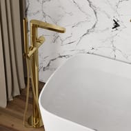 Смеситель WasserKRAFT Ems 7621 для ванны, напольный, однозахватный, глянцевое золото — изображение 2