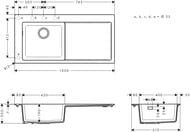 ����� �� ������� Hansgrohe S51 43330380 (1050�500) �������, �����.��� ����., ����� �����