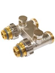 Перепускной узел Oventrop "Multiflex" 1/2"НРх3/4"НР, латунь никелированная,  1016363