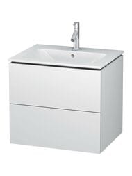 Тумба под раковину Duravit L-Cube 620х550х481 подвесная, 2 ящика, белый матовый LC624001818 — миниатюра 1