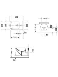 ���� ��������� DURAVIT DuraStyle 370�540 ����.WG, ���. ��� ����.,�������, ��������� 22871500001