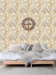 Обои виниловые на флизелине Grandeco Maison MN 3108 (0,53х10,05) листья, бежевые (рул.)