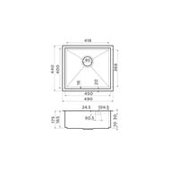 Мойка Omoikiri KASEN 49-16-INT-GM (490х440х175) интегрированный монтаж, вороненая сталь 4997055