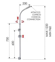 Душевая стойка с двумя держателями лейки Remer 318C, хром