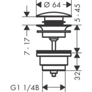 Hansgrohe ���� Push-open ��� �������� � ����, ����������� ������ 50100140