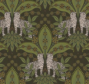 Обои флизелиновые Loymina Amazonia Ins1, 005 (1х10,05) ягуар, зеленые (рул.)