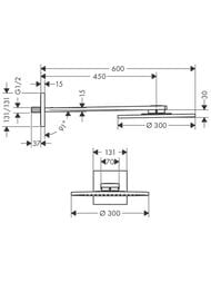 ������� ��� Axor ShowerSolutions 35300000 (300�300) ���������, 1jet PowderRain, ���������, ����