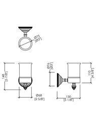 Стакан подвесной Devon&Devon Black Diamond черная керамика, держатель: светлое золото BLKD503OTNE