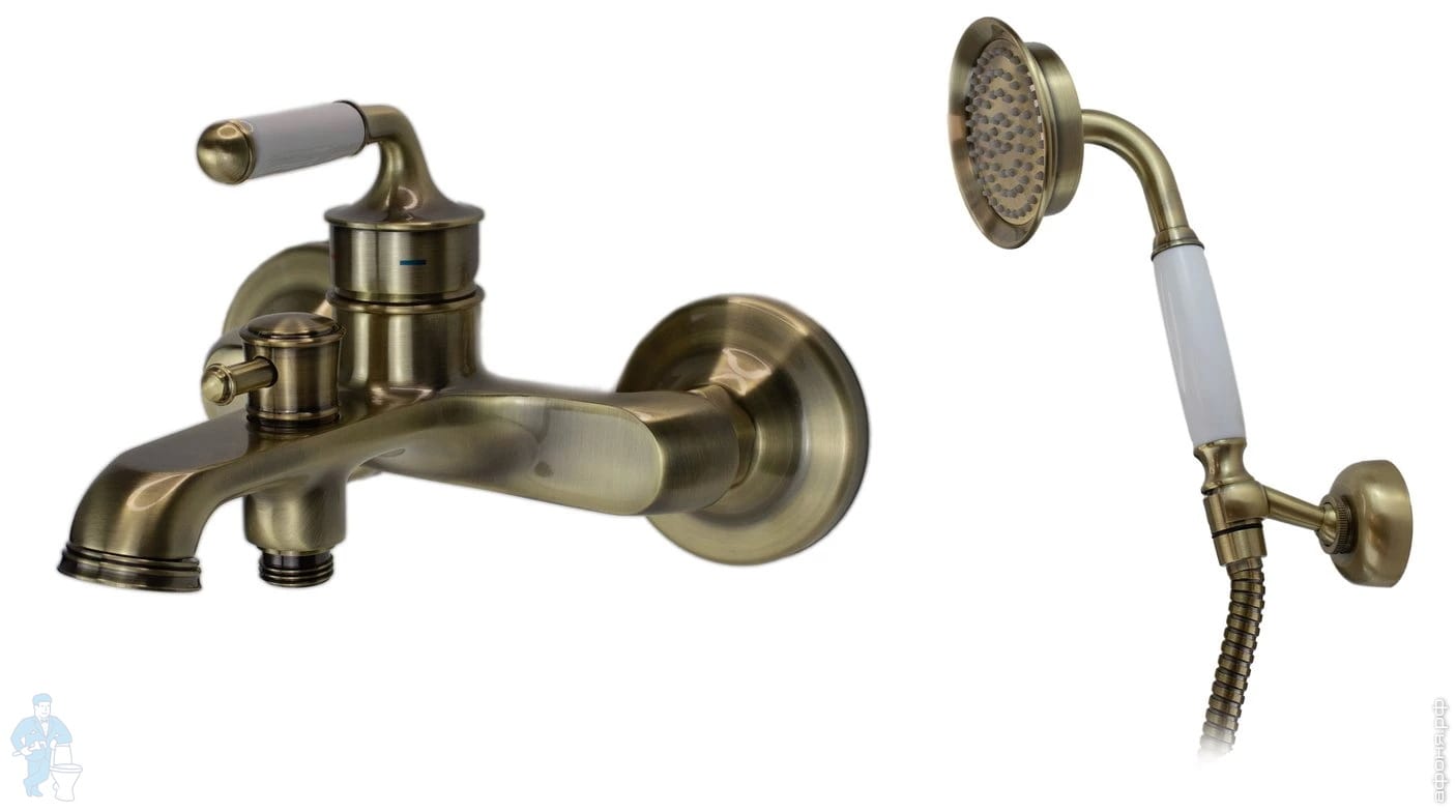 Смеситель для ванны ESKO Prague PG 54 настенный, однозахв., короткий ...