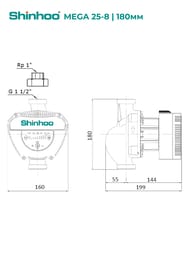 ����� �������������� SHINHOO MEGA 25-8 1x230�, G 1 1/2", � �������, 71121001