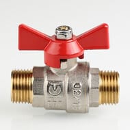 Кран шаровый 1"НН VALTEC BASE красная бабочка VT.219.N.06