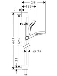Душевой набор Hansgrohe Crometta Vario (ручной душ, штанга 65см, шланг 160см) хром/белый 26534400 — миниатюра 2