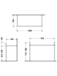 Металлическая консоль для умывальника Duravit Vero 1050мм, хром 0030721000