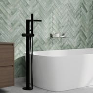 Смеситель напольный WasserKRAFT Fulda 5221 с душевым гарнитуром, черный Soft-touch — миниатюра 2
