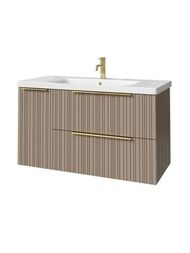 Тумба под раковину Caprigo RAIN 100 (1166х446х550) подвесная, 2 ящика, 1 дверь, Мокко 36515L-SF04